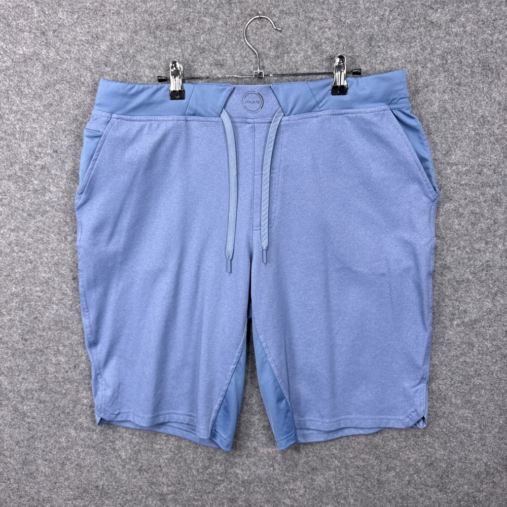 Hylete Mens XL Blue Athletic Training Shorts Performance Workout Gym Inseam 9in